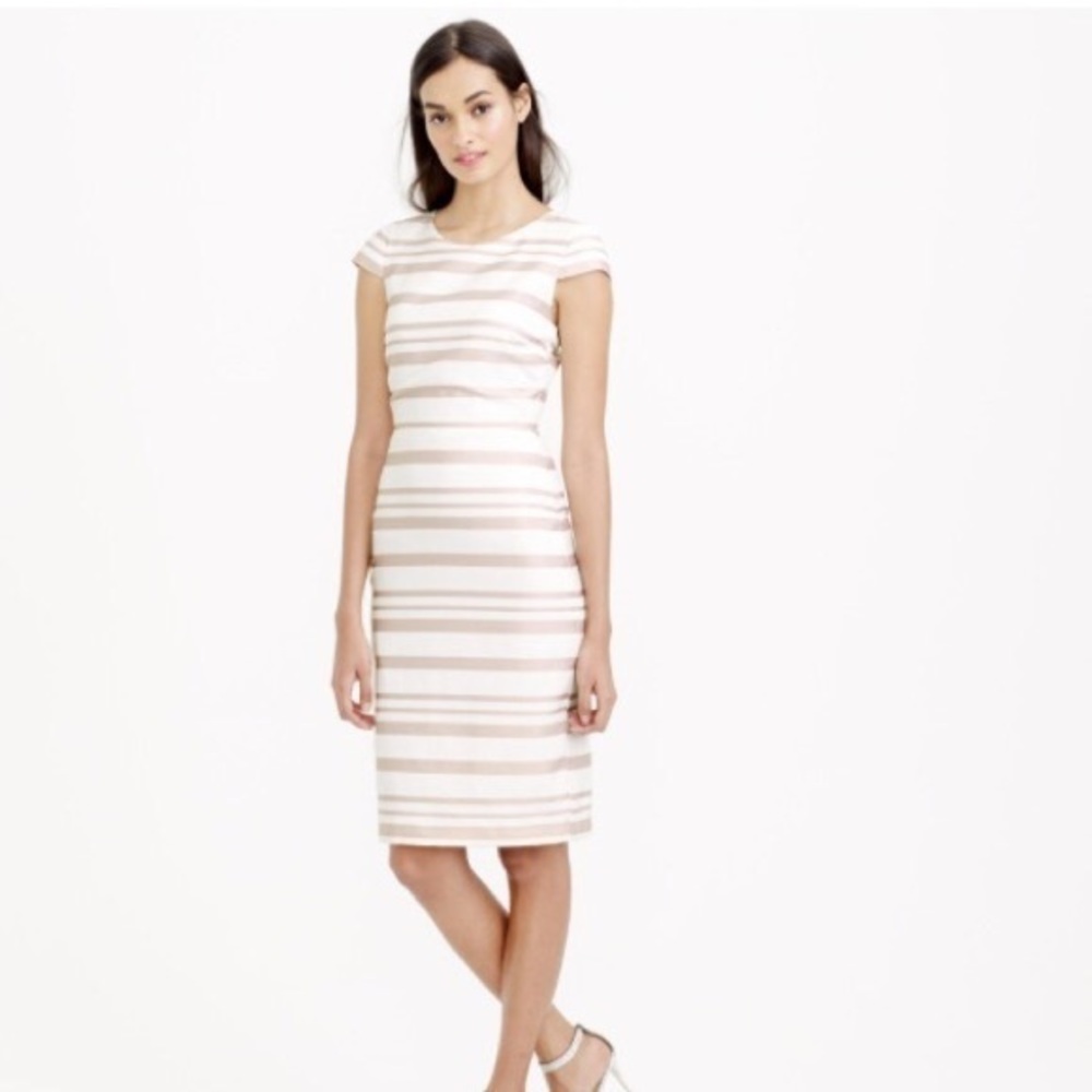 Jcrew Pink/mauve and White/ivory Striped Dress!